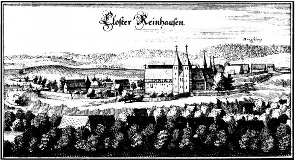 Kloster Reinhausen auf einem Merian-Stich um 1654