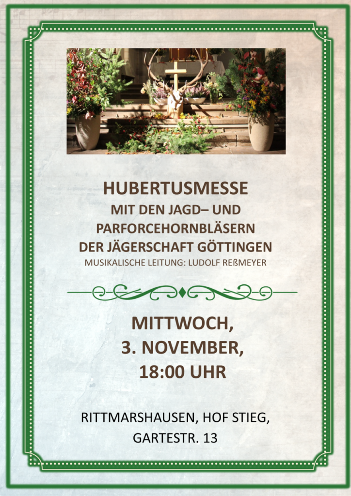 Einladung Hubertusmesse