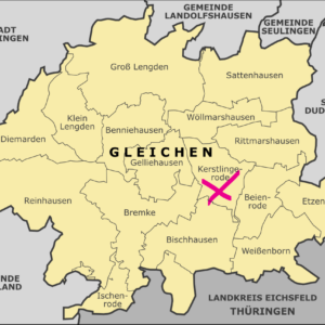 Map - Landkarte Gemeinde Gleichen mit Kennzeichnung Lage Kerstlingerode, 37130 Gleichen