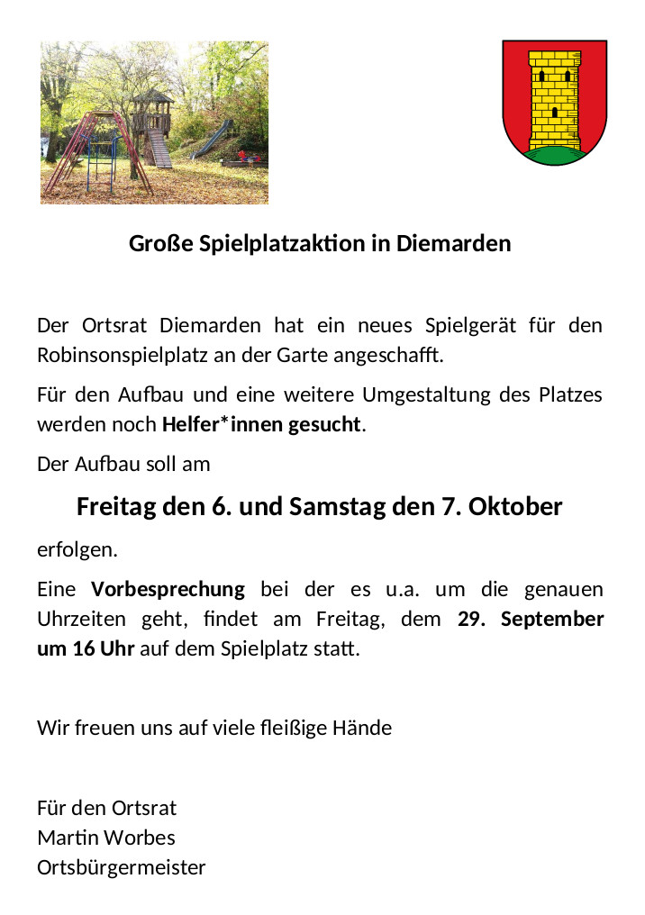 Spielplatzaktion Ortsrat Diemarden