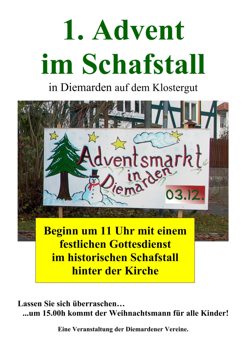 Plakat Adventsmarkt Diemarden 2023