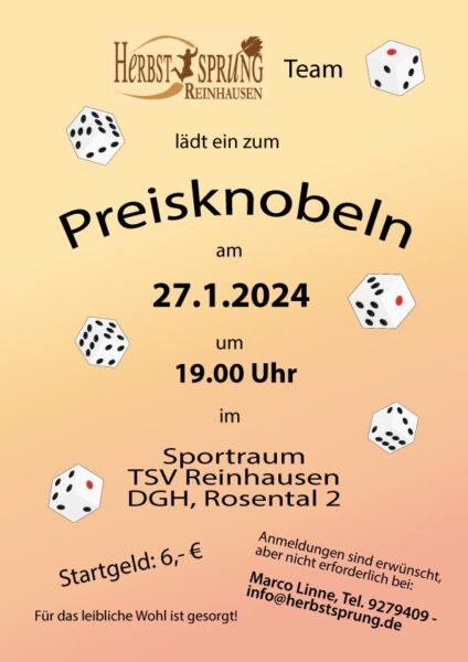 Preisknobeln 2024 Herbstsprung Reinhausen